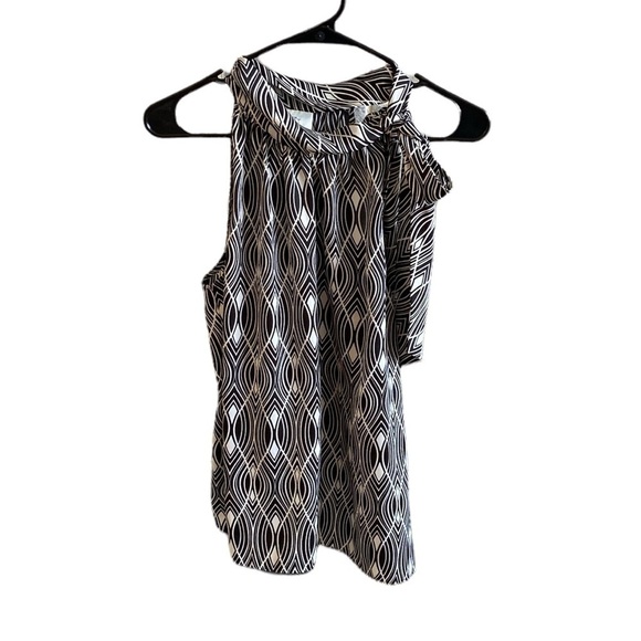 𝅺loft Print Neck Tie Blouse M - Picture 1 of 2